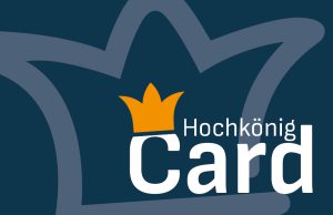 Logo Hochkönig Card mit stilisierter Krone auf dunkelblauem Hintergrund